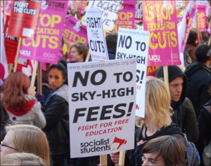 NUS student and UCU demonstration against cuts and tuition fees (Photo: Sarah Wrack)