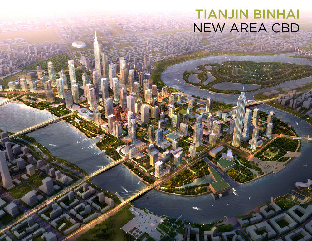 The city of Tianjin’s ‘Manhattan project’ – a replica of New York’s original. (Graphic: SOM)