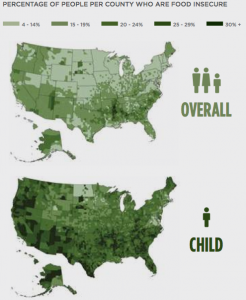 Rates of food insecurity in America. In the most advanced capitalist country in the world, children often go hungry to bed. Photo: Feeding America/feedingamerica.org