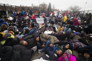 Black Lives Minneapolis held an MLK march from Snelling and University in St. Paul to the Capitol . They "died in" on an I94 overpass along the way. Photo: Richard Tsong-Taatarii