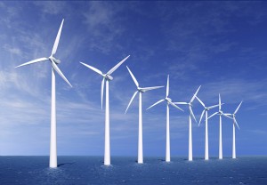 Wind turbines farm in sea near Denmark (Photo: jeffcaravello via flickr)