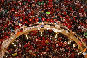 Wisconsin workers occupy the State Capitol in 2011. Photo: Andy Manis/AP