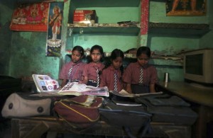 School girls in Bhangel village in the northern Indian state of Uttar Pradesh. Experts say many girls do not complete their primary education and are taken out of school by their parents due to poverty, or to help at home or be married off. (Photo: REUTERS/Parivartan Sharma)