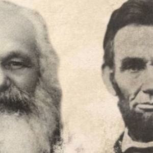 Detail from cover of An Unfinished Revolution: Karl Marx and Abraham Lincoln, by Robin Blackburn, © Verso Books