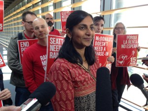 Kshama Sawant with 15 Now Activists