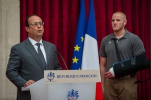 French President Francois Hollande on August 24. Two weeks later, he announced France will begin preparing for air strikes on Syria (Photo: U.S. Air Force / Ryan Crane / UPI)