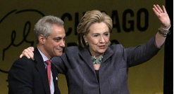 Rahm Emanuel (left) with Hillary Clinton (right)